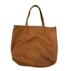 J Crew tan leather tote bag